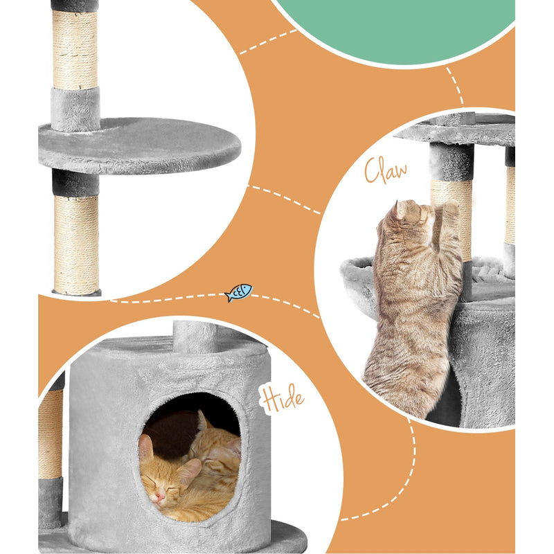 i.Pet Cat Tree 123cm Tower Scratching Post Scratcher Wood Condo House Bed Toys