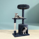 i.Pet Cat Tree 94cm Scratching Post Tower Scratcher Condo House Wood Trees Grey