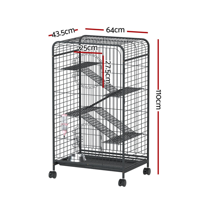 i.Pet Rabbit Cage Indoor Hutch Guinea Pig Bird Ferret Cat Hamster 110cm 4 Level