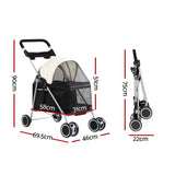 i.Pet Pet Stroller Pram Dog Cat Carrier Cage Large Travel Pushchair Foldable 4 Wheels