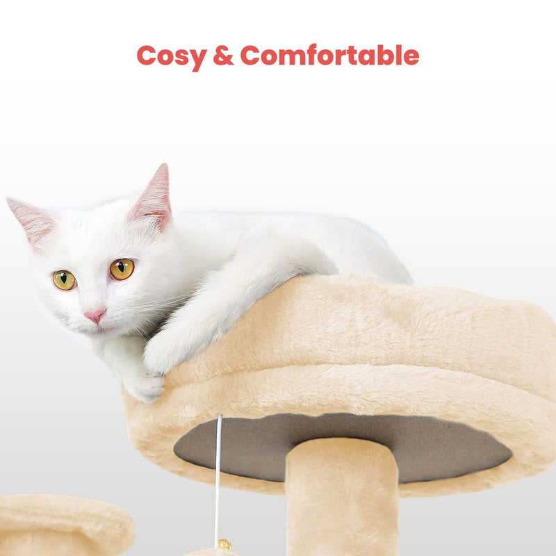 FLOOFI 150cm Plush Cat Condo Cat Tree Beige