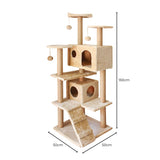 FLOOFI 150cm Plush Cat Condo Cat Tree Beige