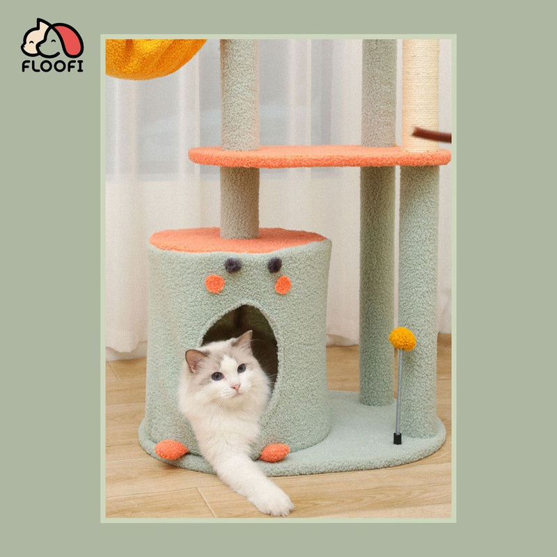 Floofi 143cm Dinosaur Cat Condo Cat Tree Green