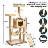 Cat Tree (120cm / 135cm Wood)