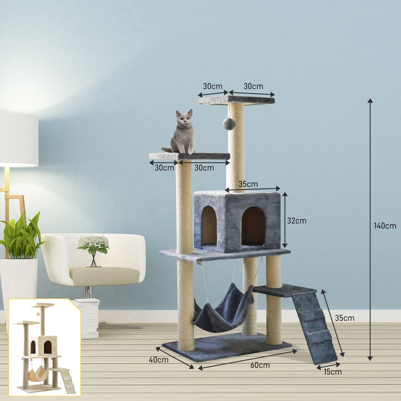 Cat Tree (138cm Dark Grey)