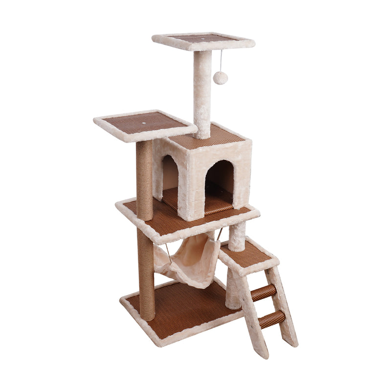 Furtastic 125cm Cat Tree Scratching Post - Beige