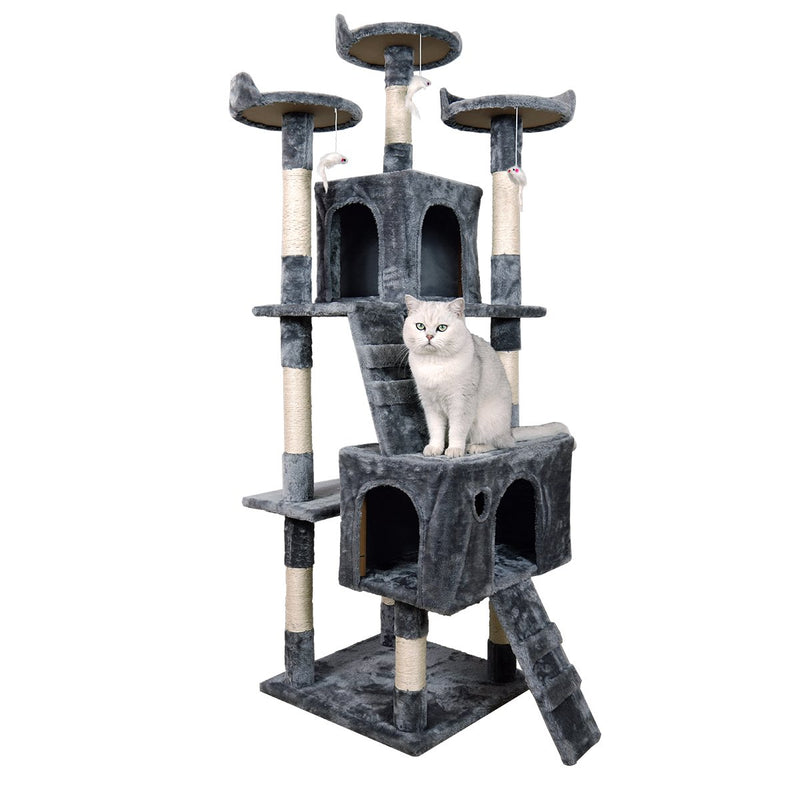 Furtastic 170cm Cat Tree Scratching Post - Dark Grey