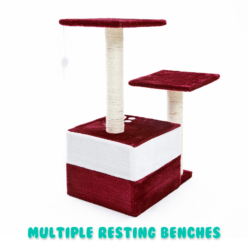 Cat Tree Multi Level Scratcher MONO 69cm RED