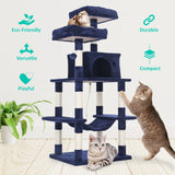 Cat Tree Multi Level Sisal Scratcher WHISKY 145cm Condo House Tower BLUE