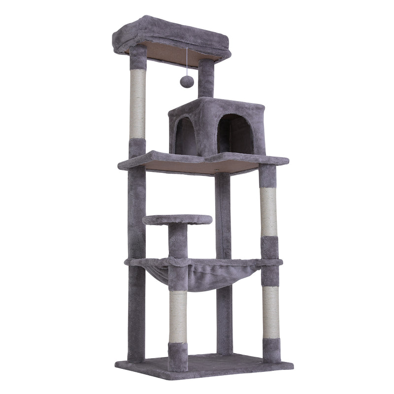 Cat Tree Multi Level Sisal Scratcher CATOPIA 143cm Condo House Tower GREY