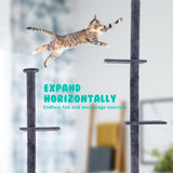 Cat Tree Multi Level Scratcher PILLAR 278cm Adjustable Floor to Ceiling Condo Tower GREY