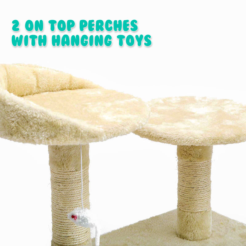 Cat Tree Multi Level Scratcher SOHO 130cm BEIGE