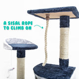 Cat Tree Multi Level Scratcher BEAR 120cm BLUE