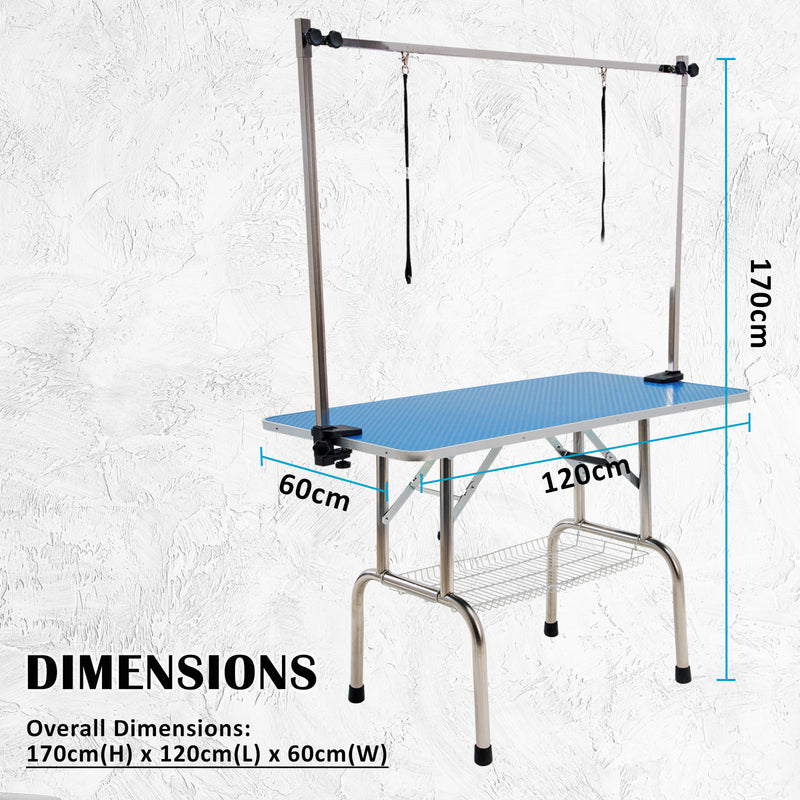 Pet Dog Cat Grooming Salon Dual Table 120cm BLUE