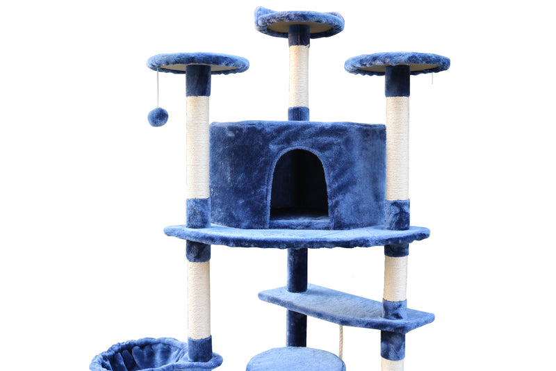 YES4PETS 200 cm Cat Scratching Post Tree Scratcher Corner Tower Furniture- Blue