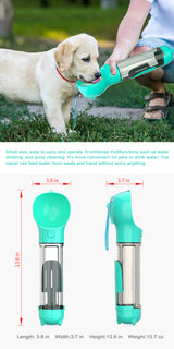 YES4PETS 4 in 1 Portable Pet Dog Puppy Cat Drinking Mug Water Feeder Bottle Valve Travel Bottle Blue