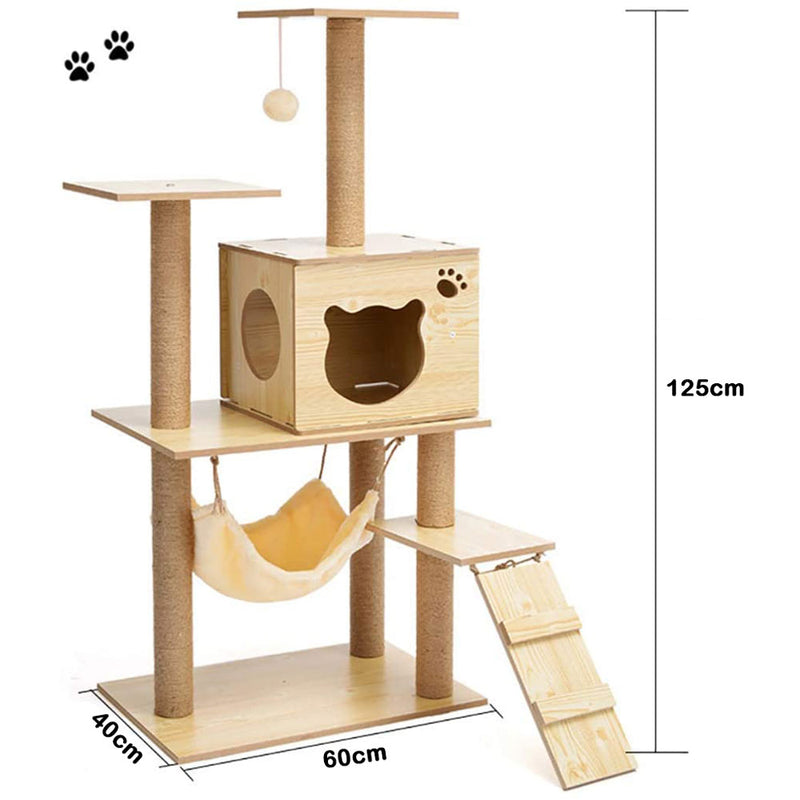 Modern Multi-Level Cats Tree Kittens Scratching Posts Sisal Rope Soft Nest Bed Cat Furniture Tree