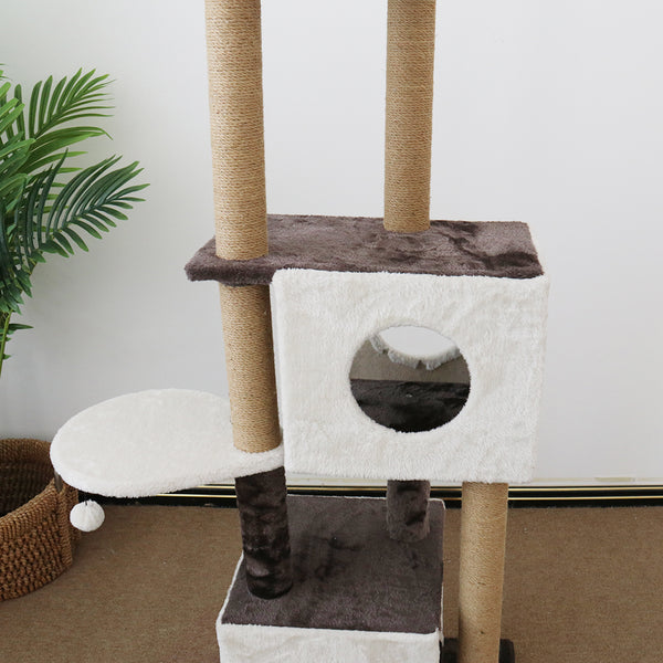 CATIO Deluxe Multi-Function Three-Level Dual Cat Scratching Tree 141cm