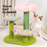 Tulip Cat Tree Tower Scratching Post Scratcher Kitten Play Condo House